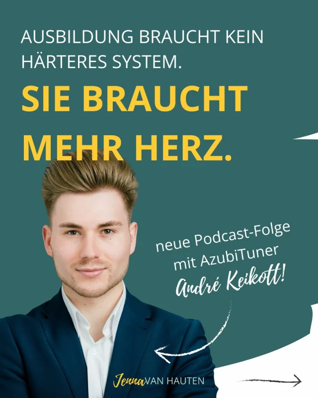 Ich begrüße heute in meinem Podcast André Keikott, den ‚AzubiTuner‘, der das Bildungssystem von seiner härtesten Seite kennengelernt hat. André erzählt offen von seinem Weg vom ‚Durchschnittsschüler‘ mit Versagensängsten hin zum gefragten Dozenten für gehirngerechtes Lernen. Er teilt seine Vision, wie Ausbildung mit Herz und eine neue Lernkultur die Fachkräfte von morgen begeistern können.

Wir sprechen über die Macht der klaren Kommunikation und warum echte Leadership immer mit Selbstführung beginnt. André erklärt, wie er es schafft, durch Präsenz und Empathie Vertrauen in Teams aufzubauen, und warum Fehler die wichtigste Zutat für echtes Wachstum sind. 
Und genau diese Art von Führung wird heute mehr gebraucht denn je. 

Wenn du hier tiefer einsteigen willst, lade ich dich herzlich zu meinem kostenlosen Webinar ein:

„Empathische Führung“
📅 16.02. um 20 Uhr
✨ kostenlos

👉 kostenlose Anmeldung hier: vanhauten.com/führung 

@andre_keikott_azubituner

#schemadu
#jobwechsel
#stärkenstärken
#jobliebe
#persönlicheweiterentwicklung