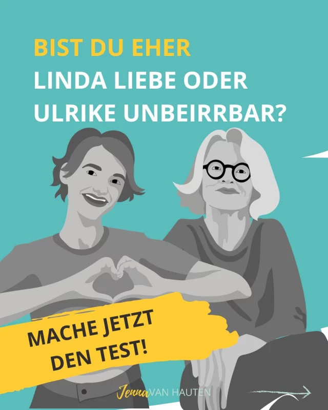 Bist du eher Linda Liebe oder Ulrike Unbeirrbar? 
Finde es jetzt heraus mit dem Kurz-Persönlichkeitstest aus meinem Buch "Endlich ein Job, der du mir passt"!

Du bekommst den Test schon jetzt als Pre-Order-Geschenk für deine Vorbestellung zugeschickt.

Mache den Test und finde heraus, wie du tickst!
In meinem Buch erkläre ich dir ausführlich, was das für deinen Job bedeutet und wie du einen Job findest, der genau zu dir passt.

Kommentiere BUCH und ich schicke dir den Link!

PS: Wenn du mein Buch jetzt vorbestellst, bekommst du schon jetzt den Test als Geschenk direkt zugeschickt! Alle Infos schicke ich dir zu!

#schemadu
#jobwechsel
#stärkenstärken
#jobliebe
#persönlicheweiterentwicklung
#endlicheinjobderzumirpasst