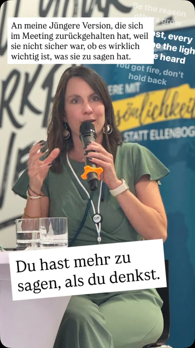 2016. Ich sitze im Meeting mit 4 Kollegen. Alles Männer. Alle älter als ich. Alle mit IT Hintergrund. Nur ich, bin 26 Jahre alt, Psychologin. Quereinsteigerin.
Wir besprechen ein aktuelles Projekt. Ich höre der Diskussion zu, schreibe mit. Mir kommt ein Gedanke, den ich noch einbringen will. 
Aber gleichzeitig kommen Zweifel. Ich will nicht dumm wirken. Oder das Meeting unnötig verzögern. 
Ich überlege wie ich es genau formulieren soll. Warte bis sich der passende Moment bietet. Will mich nicht dazwischen drängen.
Da hat jemand anders schon das Thema gewechselt. Na gut, war eh nicht so wichtig.
Wochen später verzögert sich das Projekt. Hätte ich es ausgesprochen, hätten wir es nicht übersehen.
So viele Menschen unterschätzen ihren Wert. Wenn du dich mit deiner Expertise selbstbewusst einbringen willst, bist du hier richtig.
Jenna ☀️✨